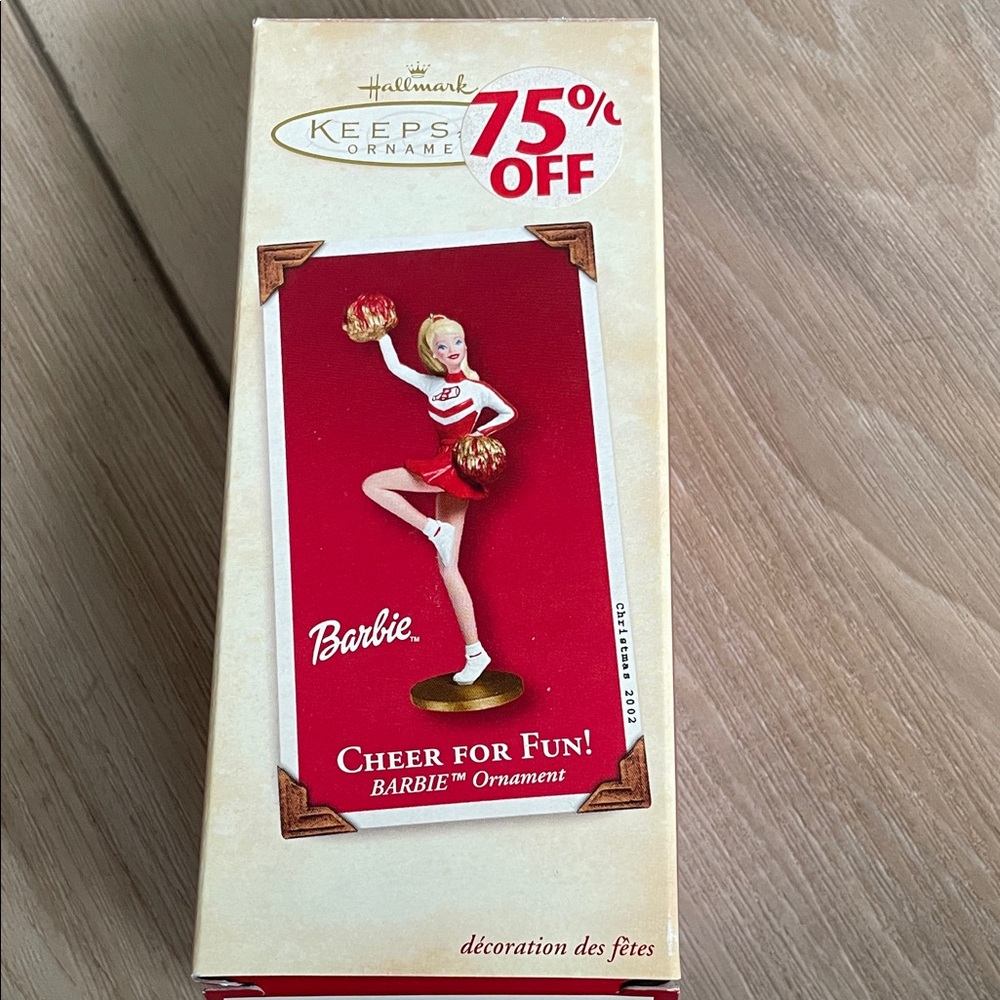 Vintage Hallmark Barbie Cheerleader Keepsake Ornament - Red and White